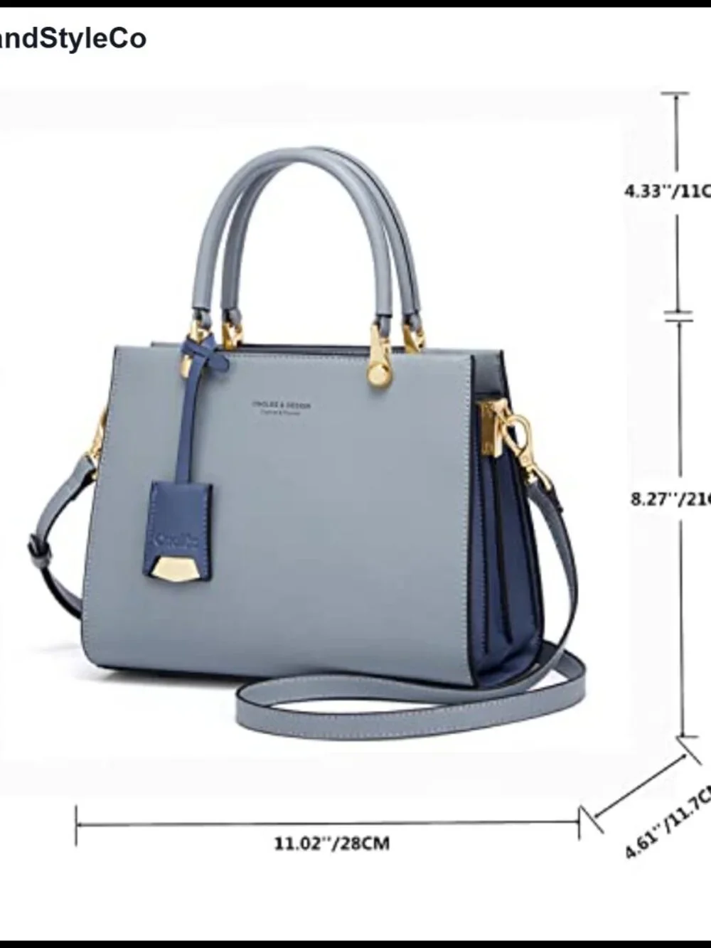 Genuine Leather Satchel Tote Shoulder Bag Waterproof Zip Organizer